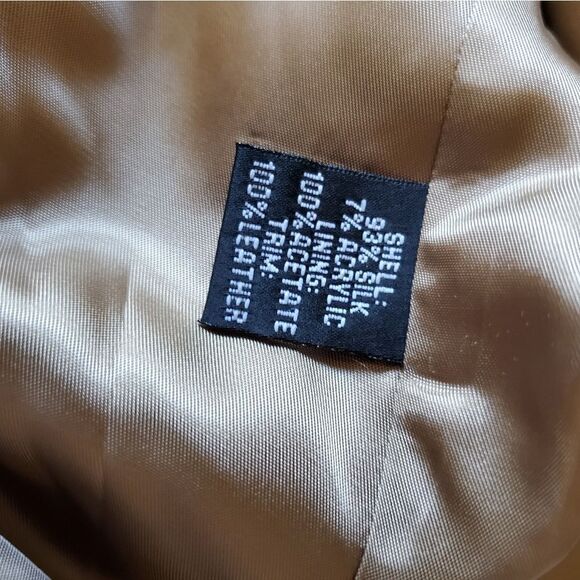 Linda Allard Ellen Tracy Silk Blazer Women's Size 8 Brown Gold Office Formal - Picture 9 of 9